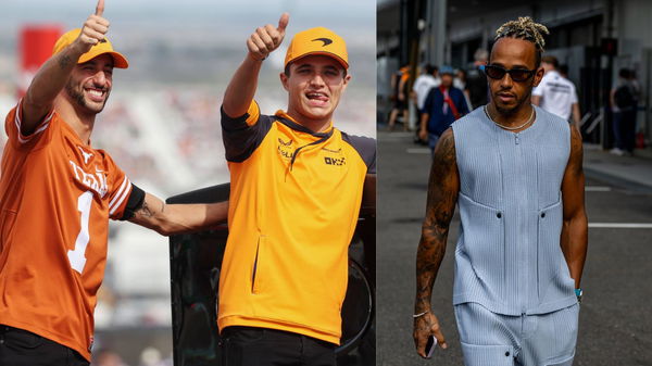 Daniel Ricciardo Lando Norris and Lewis Hamilton