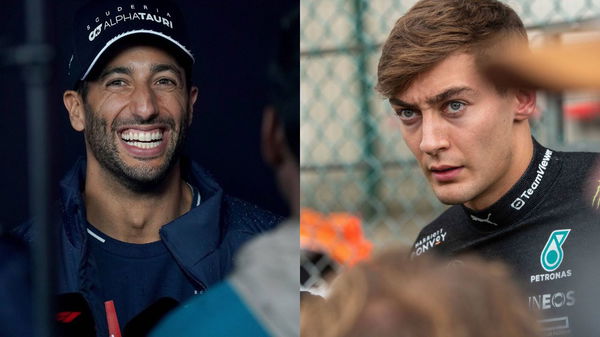 Daniel Ricciardo and George Russell