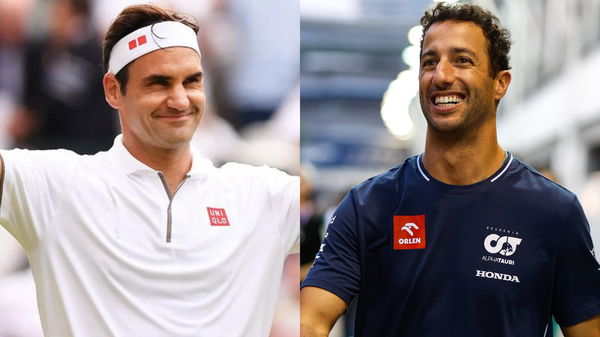 Daniel Ricciardo and Roger Federer