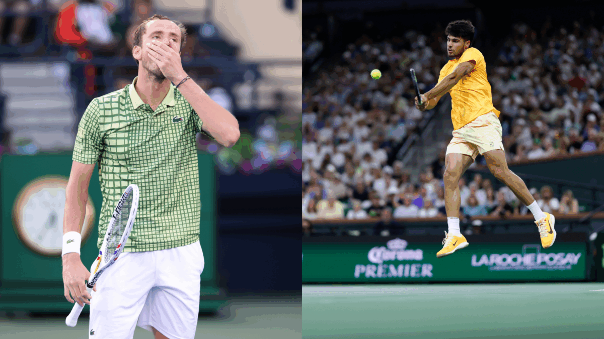 Daniil Medvedev Narrowly Avoids Injury From Carlos Alcaraz’s Dangerous Smash at Indian Wells