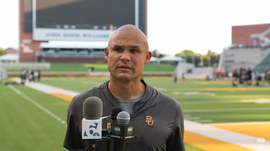 Dave Aranda Baylor Football head coach took questions after his team&#8217;s first scrimmage of fall camp on Saturday evening.