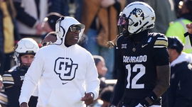 Deion Sanders with Travis Hunter