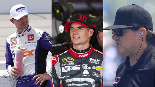 Denny Hamlin, Jeff Gordon, and Tony Stewart