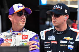 Denny Hamlin and Kyle Busch