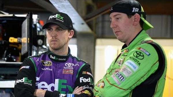 Denny Hamlin and Kyle Busch