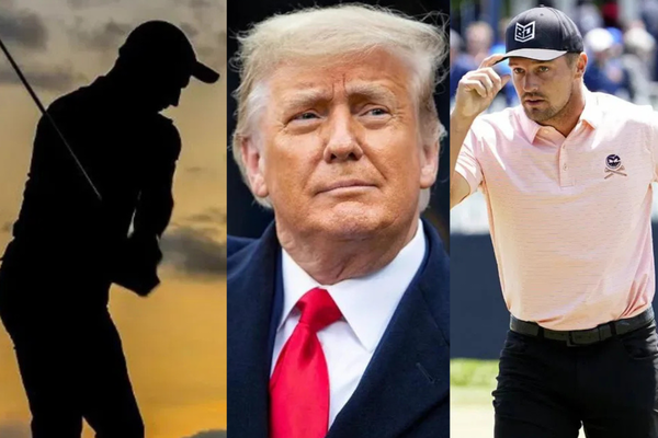 Donald Trump Bryson DeChambeau Golfer Silhouette Collage