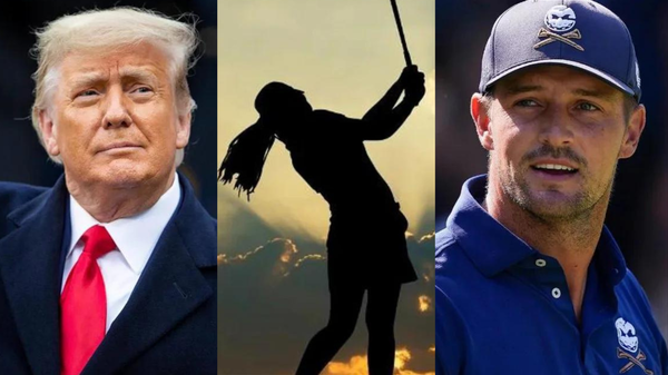 Donald Trump Female Golfer Silhouette Bryson DeChambeau Collage