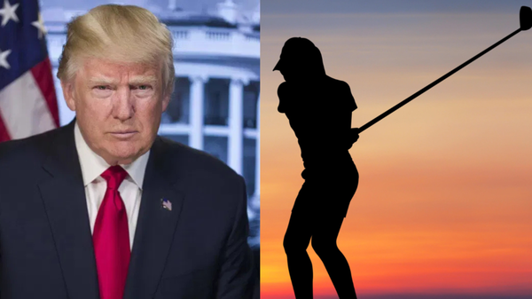 Donald Trump Female Golfer Silhouette