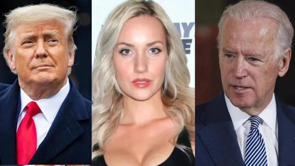 Donald Trump Paige Spiranac Joe Biden Collage