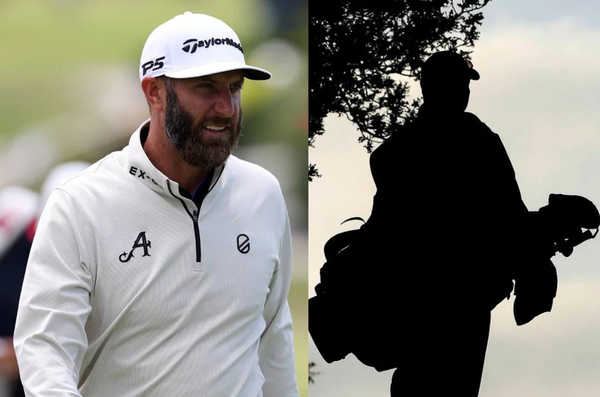 Dustin Johnson and Caddie Silhouette