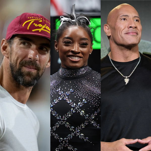 Dwayne Johnson, Simone Biles, Michael Phelps Imago Collage