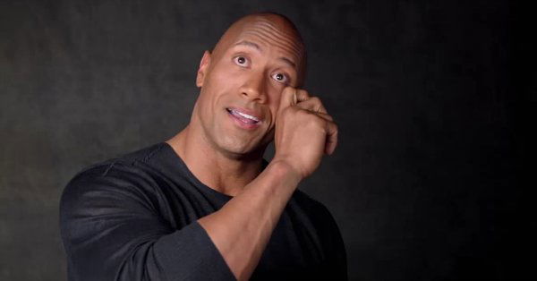 Dwayne Johnson crying