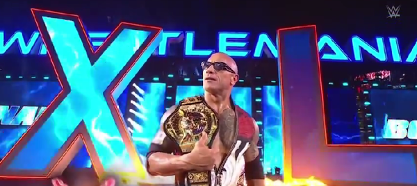 Dwayne the rock johnson at wrestlemania 40