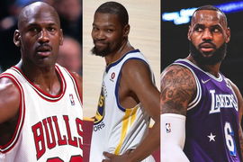 Michael Jordan, Kevin Durant, LeBron James