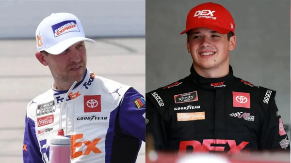 Denny Hamlin and Harrison Burton