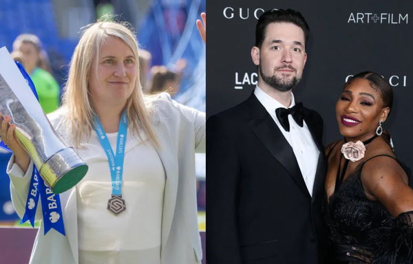 Emma Hayes, Alexis Ohanian and Serena Williams