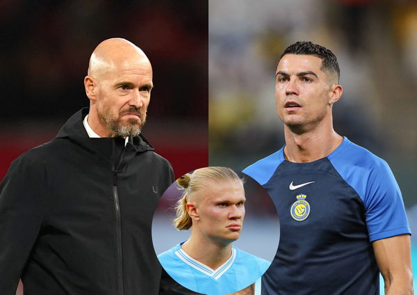 Erik ten hag Cristiano Ronaldo and Erling Haaland