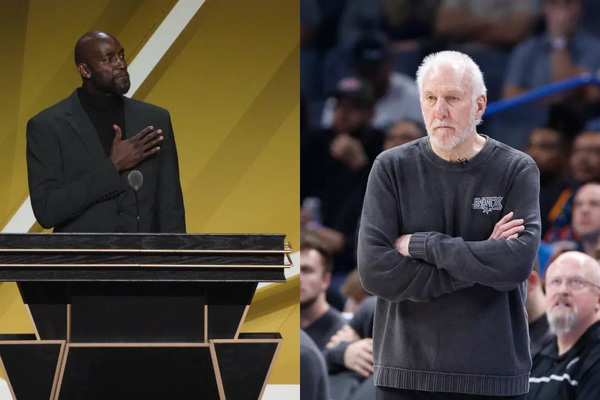 Kevin Garnett and Gregg Popovich