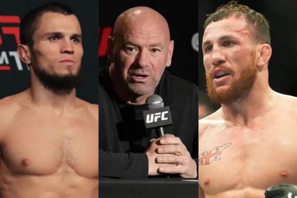 Umar Nurmagomedov, Dana White, and Merab Dvalishvili