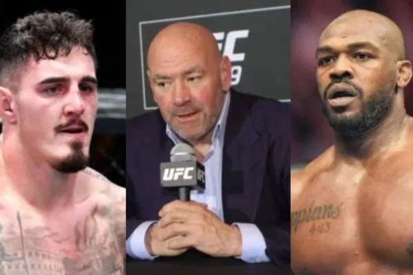 Tom Aspinall, Jon Jones and Dana White