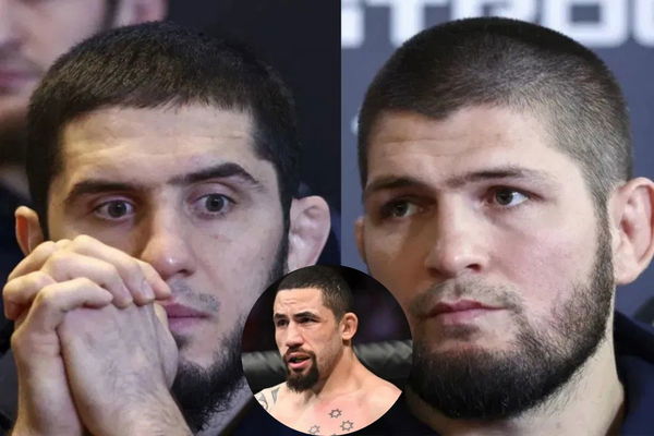 Islam Makhachev; Khabib Nurmagomedov and Robert Whittaker