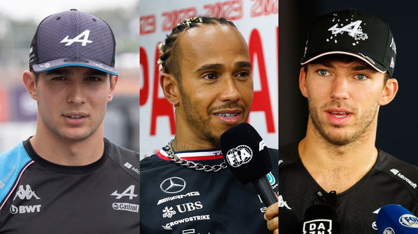 Esteban Ocon, Lewis Hamilton and Pierre Gasly