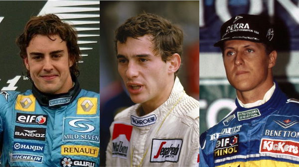 Fernando Alonso, Ayrton Senna, and Michael Schumacher