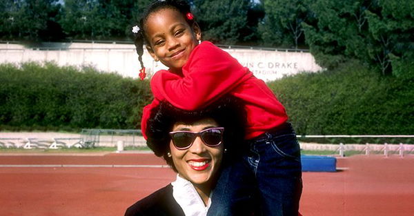 Florence Griffith Joyner with daughter