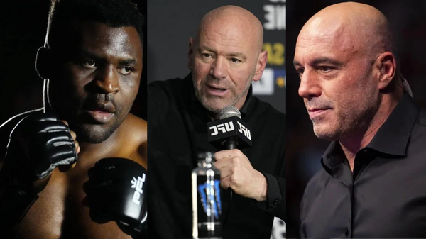 Francis Ngannou, Dana White and Joe Rogan