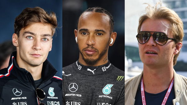 George Russell Lewis Hamilton Nico Rosberg