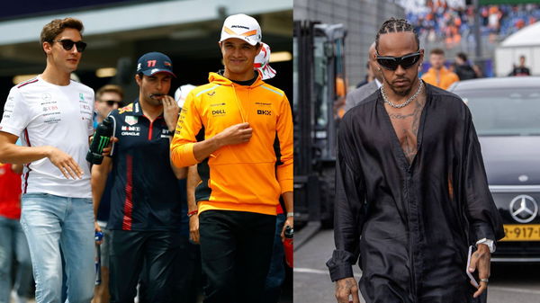 George Russell Sergio Perez Lando Norris and Lewis Hamilton