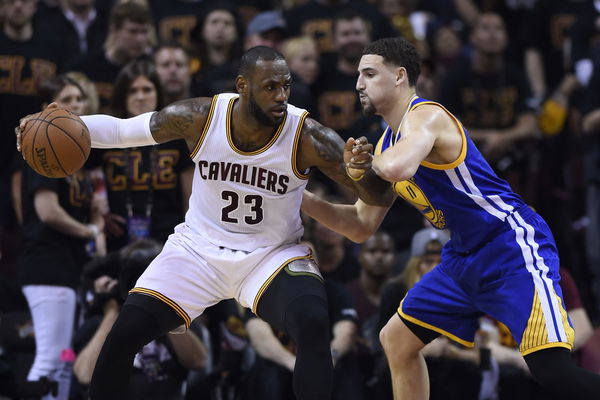 Cleveland Cavaliers&#8217; LeBron James (23) drives against Golden State Warriors&#8217; Klay Thompson (11) in the second quarter of Game 6 of the NBA Finals at Quicken Loans Arena in Cleveland, Ohio, on on Thursday, June 16, 2016. (Jose Carlos Fajardo/Bay Area News