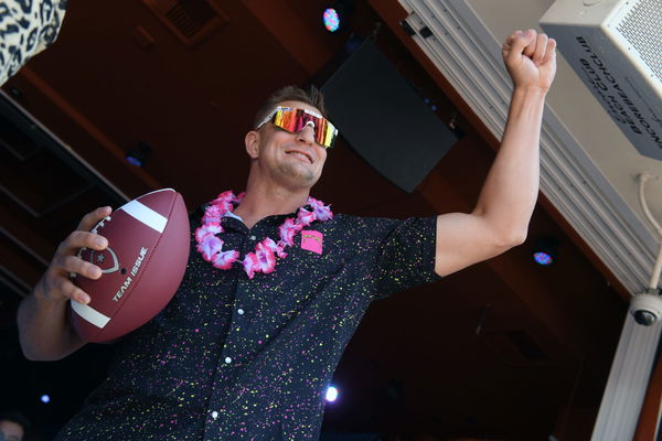 Tom Brady Reunites with Rob Gronkowski for Some Beach Day Football