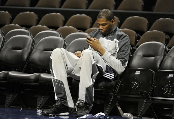 DENVER, CO&#8211;Kevin Durant, OKC Thunder after practice at Pepsi Center Friday afternoon. Andy Cross, The Denver Post