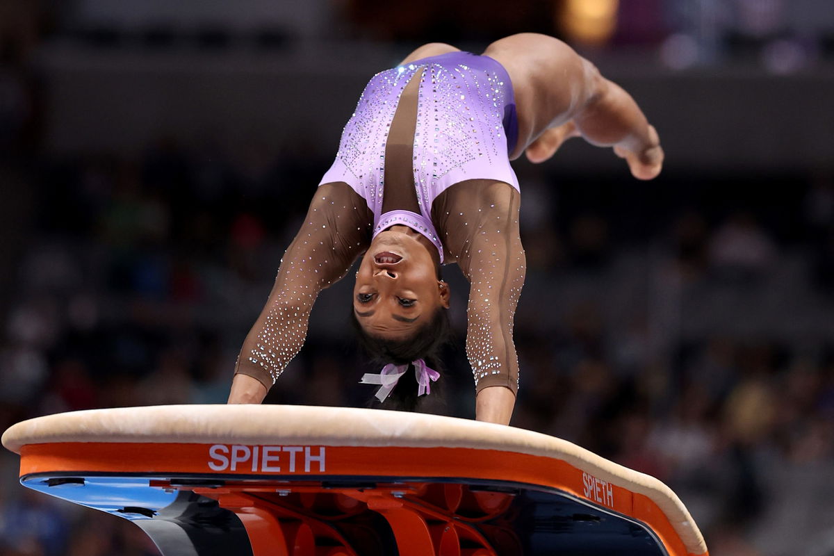 Despite Alarming Falls, Simone Biles the First American Woman