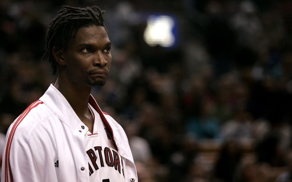 RAPTORS vs HORNETS.03.30.2008.Raptors star Chris Bosh seems unimpressed with the play of his team as