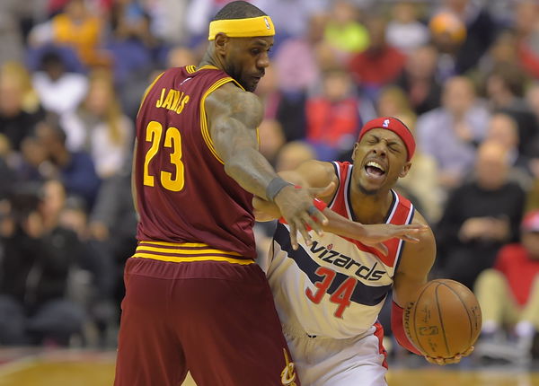 LeBron James (L) and Paul Pierce (R)