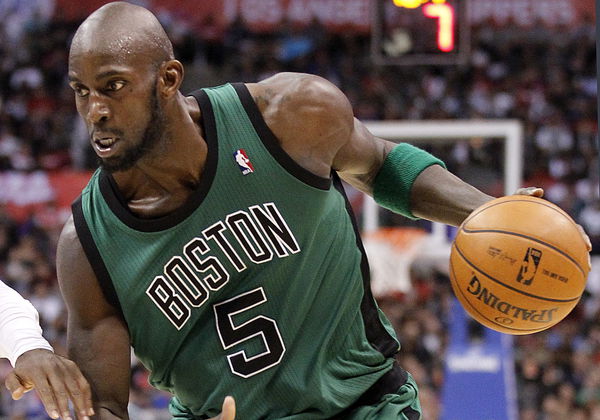 LOS ANGELES, CA. &#8211; DEC. 27, 2012. Celtics center Kevin Garnett in action against the Clippers on Thu