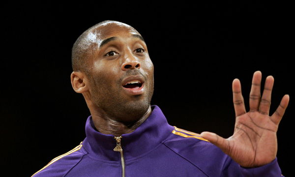 Lakers Kobe Bryant during shoot around before game against Philadelphia Sixers at Staples Center.