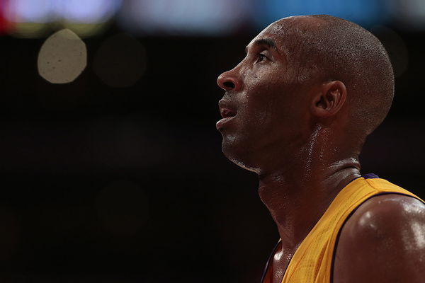 LOS ANGELES, CA, TUESDAY, OCTOBER 28, 2014 &#8211; Lakers guard Kobe Bryant catches his breath during a br