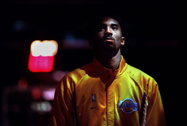 022738.SP.0115.lakers7.WS Lakers guard Kobe Bryant during the National Anthem at the Staples Center