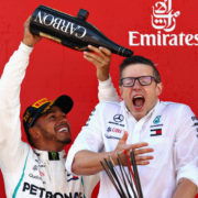 Lewis Hamilton Leaves His Mercedes Race Engineer Holding On to Dear Life as They Take a Final Ride Together