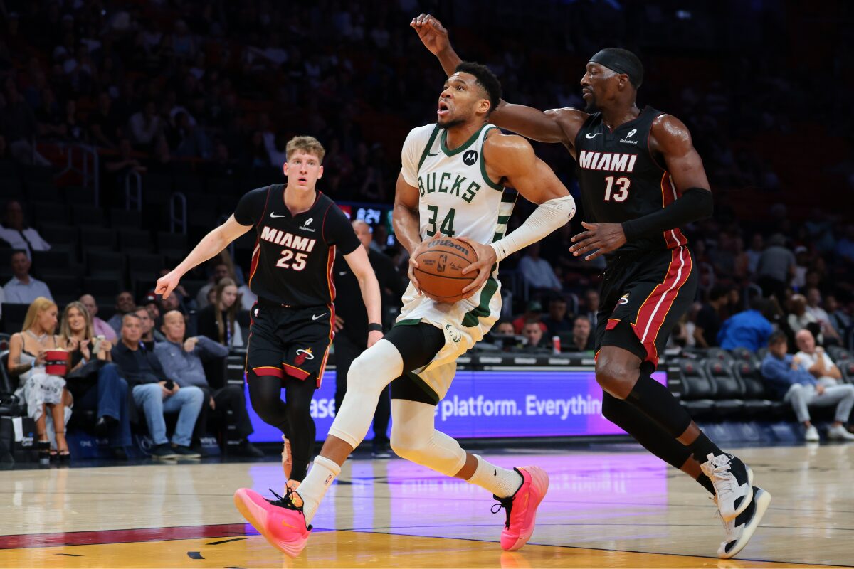 Giannis Antetokounmpo and Bam Adebayo