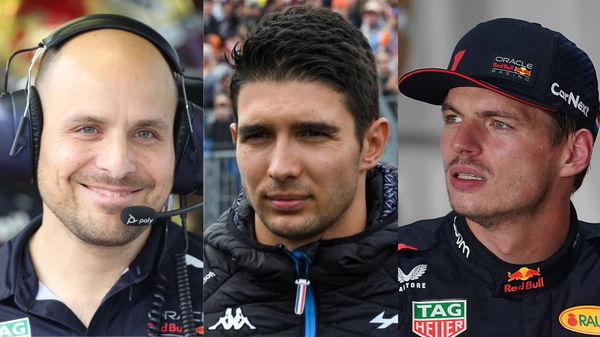 Gianpiero Lambiase, Esteban Ocon, and Max Verstappen