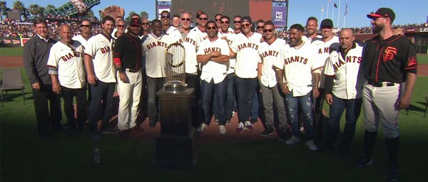 Giants celebrating WS with Brian Sabean