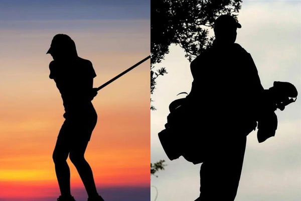 Golfer Caddie Silhouette Collage (1)