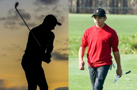 Golfer Silhouette & Charlie Woods collage