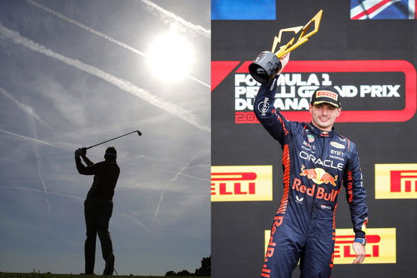 Golfer and Max Verstappen