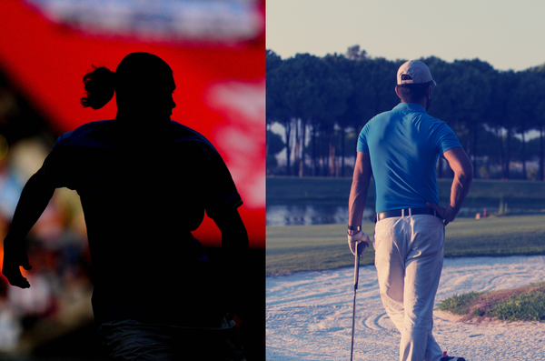 Golfer and Soccer star silhouette collage