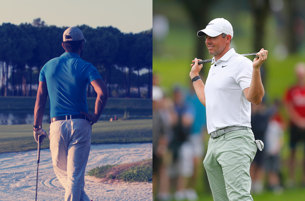 Golfer silhouette and Rory McIlroy